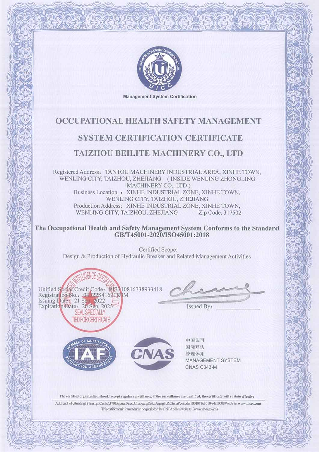OCCUPATIONAL HEALTH SAFETY MANAGEMENT