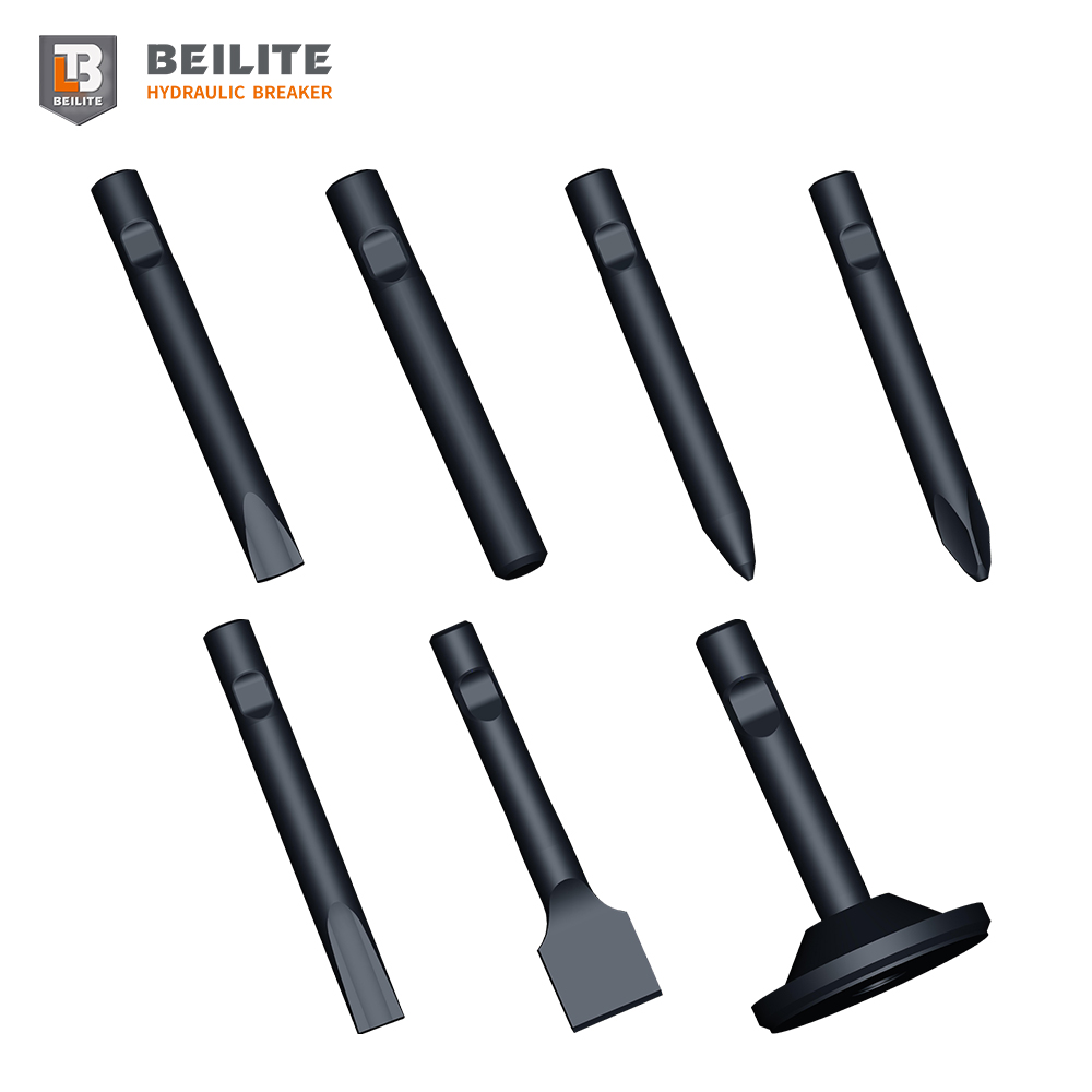 Beilite Alloy Steel Chisel Tools | Hydraulic Breaker Bits (450-2300mm) for 0.5-350 Ton Excavators