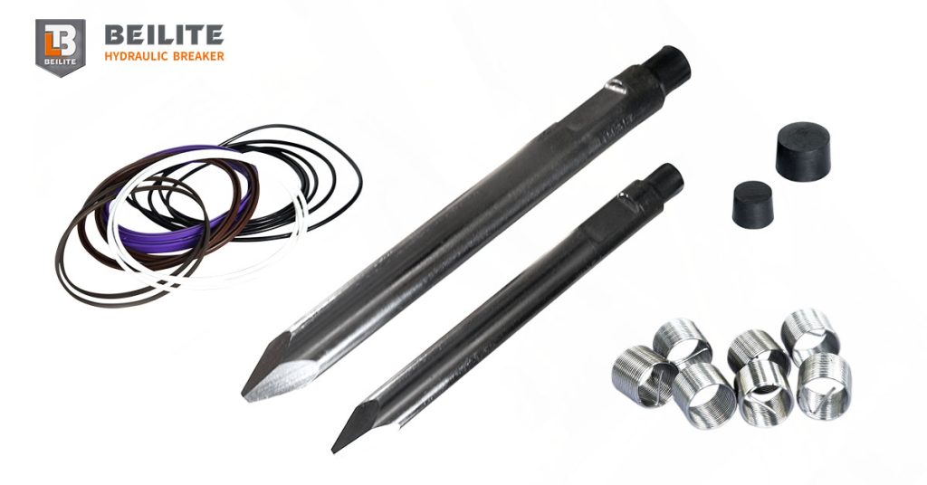 The Most Important Excavator Breakers Spare Parts: Chisel Tools, Seat Kits, and Rods