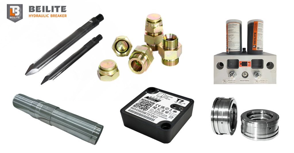 Beilite Indonesia Hydraulic Breaker Spare Parts Chisels, Pistons, Auto-lubrification System, - GPS Tracking